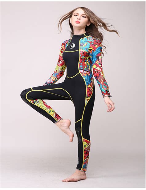 High End Mm Women Neoprene Wetsuit Color Stitching Jellyfish Clothing