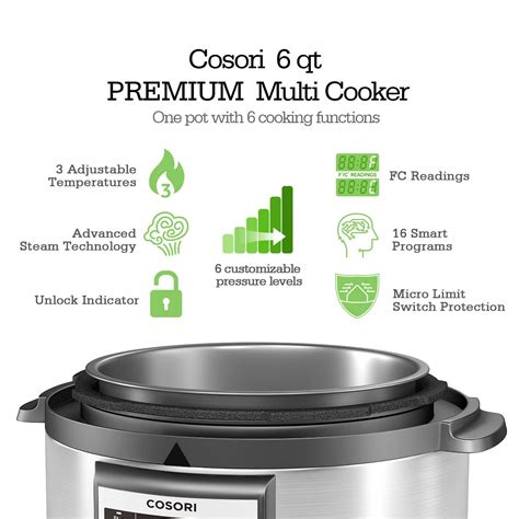 COSORI 6 Quart 8 In 1 Multi Functional Programmable Pressure Cooker