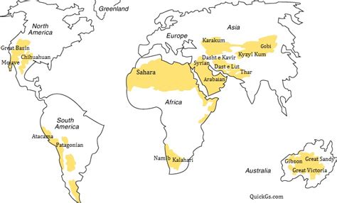 Major Deserts Of World Quickgs