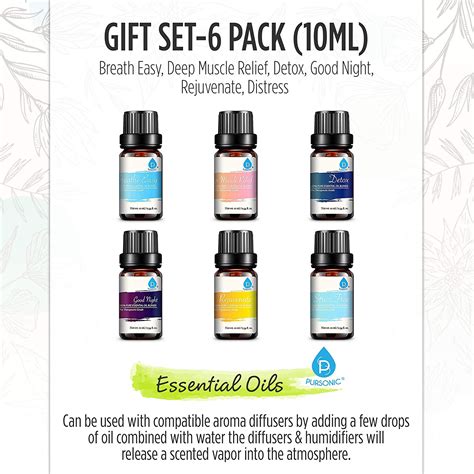 Buy Pursonic Pure Essential Aromatherapy Oils Blends Gift Set