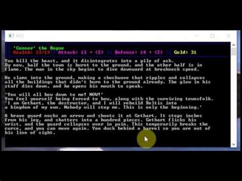 If you experience this problem, try looking for a font that won't turn invisible while playing your game to fix this problem. C# Console Text Based RPG - Preview - YouTube