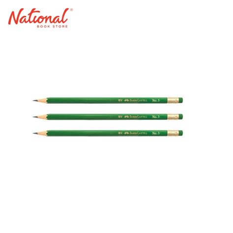 Faber Castell Pencil With Eraser Green No3 3s
