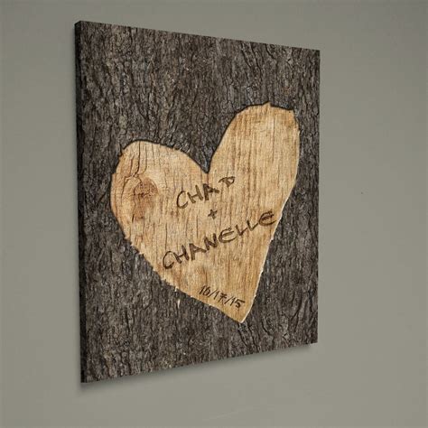 Personalized Wedding Tree Carved Canvas Wall Art Custom