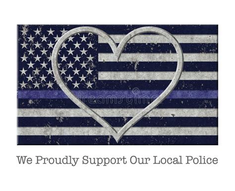 Police Thin Blue Line Support Heart Illustration Stock Photos Free