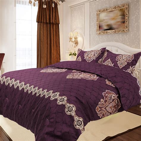 PiccoCasa 3 PC All Season Floral Bedding Comforter Set Queen Red
