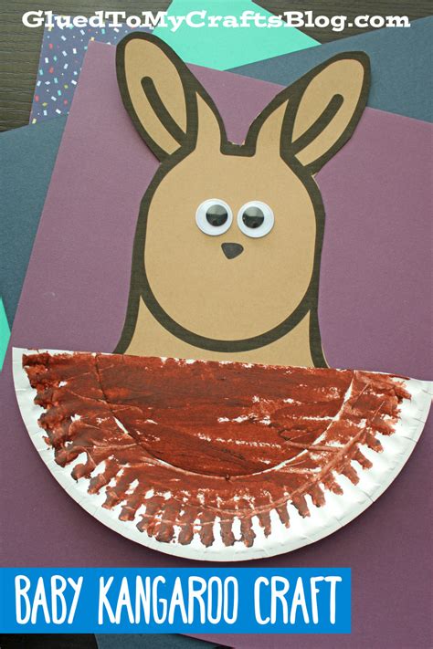 Paper Plate Baby Kangaroo Craft Idea