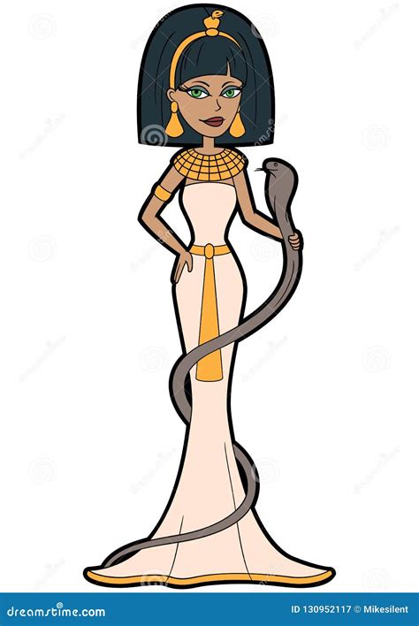 Reina Egipcia Cleopatra De La Historieta Ilustración Del Vector Ilustración De Antiguo Cobra