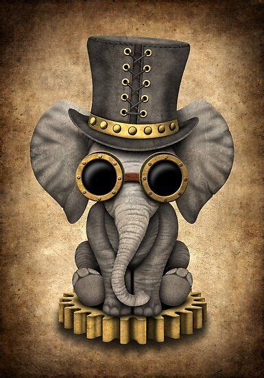 Steampunk Baby Elephant Poster By Jeff Bartels Baby Elephants Art