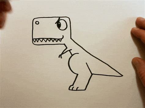 How To Draw Cute T Rex Dinosaur Easy Vlr Eng Br