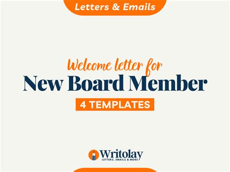 New Board Member Welcome Letter 4 Templates Writolay