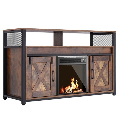 Buy Tv Cabinet With Fireplace For 60 In Tvs Industrial Style Tv Stand