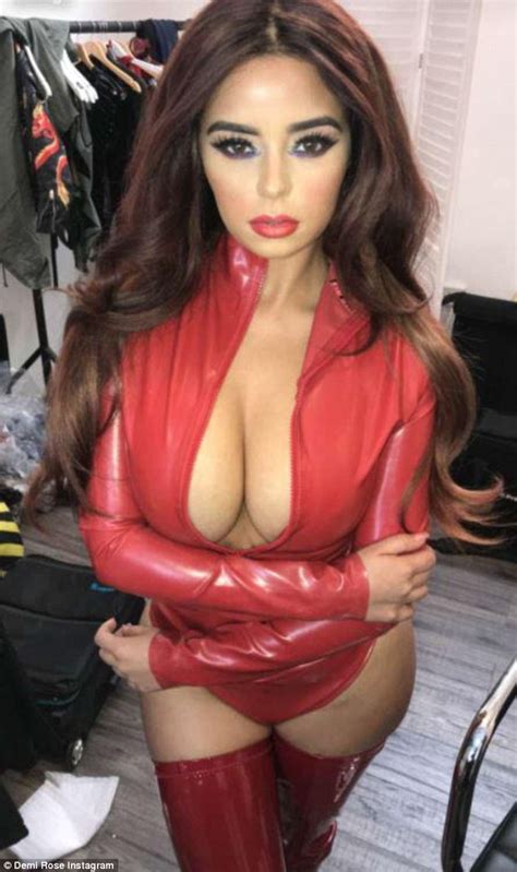 Demi Rose Flaunts Jaw Dropping Cleavage In Racy Pvc Costumes Photos