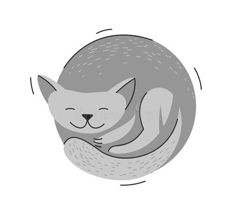 Cute Cat Sleeping Vector Illustration Stock Vector Illustration Of