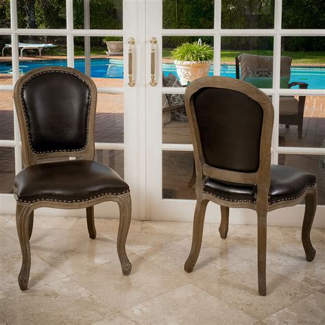 Our leather is made with 100% aniline dyed don't miss out on sales, new arrivals and more. Trafford Leather Weathered Wood Dining Chairs (Set of 2 ...