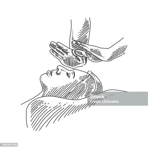 Head Massage Drawing Stock Illustration Download Image Now Ayurveda Drawing Art Product