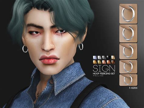 Sign Hoop Piercing Set By Pralinesims At Tsr Sims 4 Updates