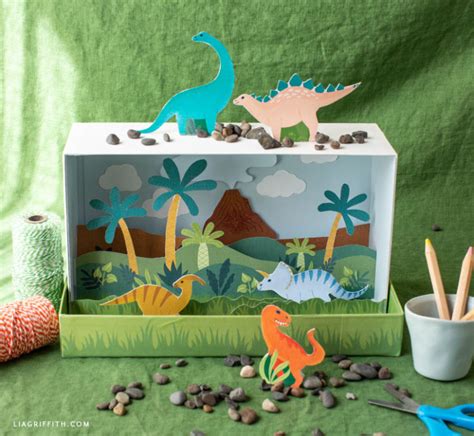 Kids Craft Camp Free Dinosaur Diorama Lia Griffith