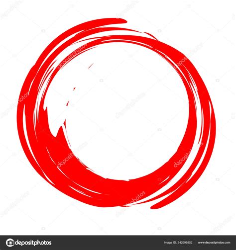 Red Brush Enso Stock Vector Image By © 242698852