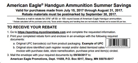 Federal American Eagle Ammo Rebate Form