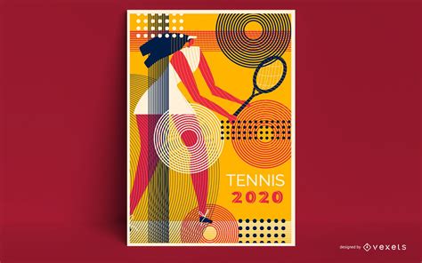 Tennis Player Poster Design Vector Download