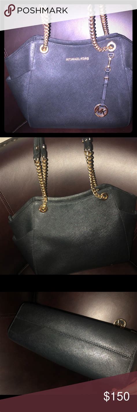 Michael Kors Black Bag With Gold Chain Straps Michael Kors Bag Black