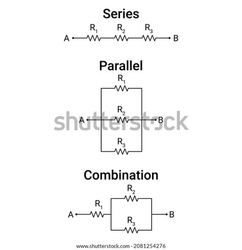 Resistors Series Parallel Combination Circuits Part Stock Vector