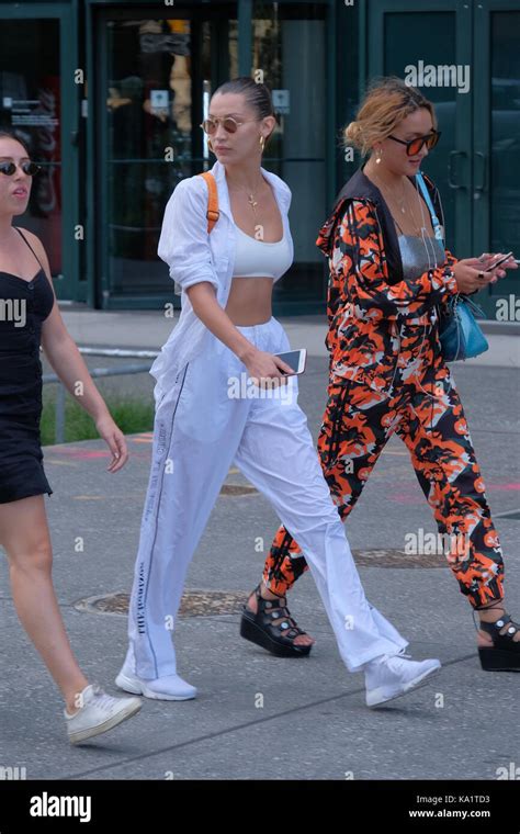 Bella Hadid Hanging Out With Friends In Soho Featuring Bella Hadid