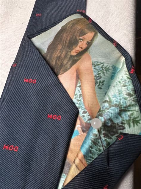 Vintage Baek Gaard Naughty Nude Art Necktie Peek A Boo Midnight Blue Ebay