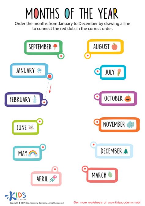 Months Of The Year Kids Worksheet Months In A Year En