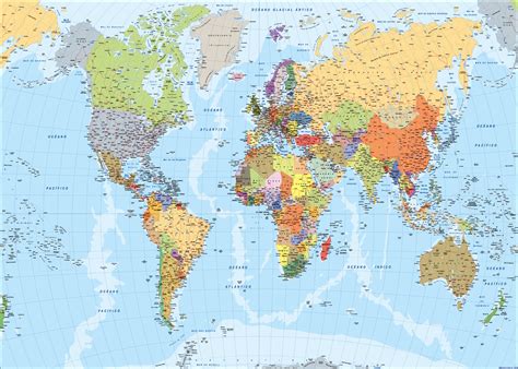 World Map Spanish Wall Maps Of The World By Netmaps Uk