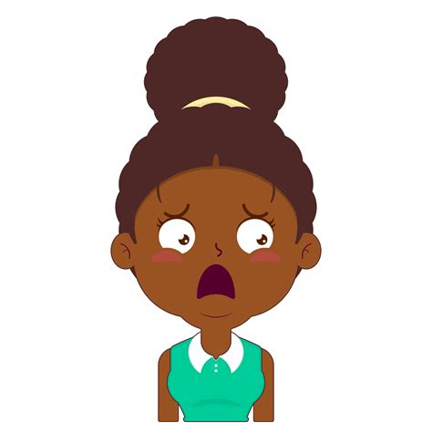 Free Afro Woman Surprised Face Cartoon Cute 19986569 Png With