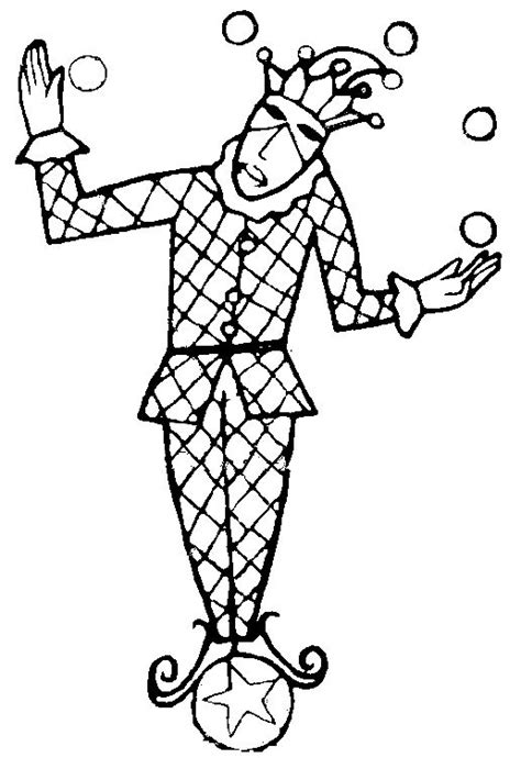 Coloring Harlequin Juggles With Balls Picture Coloring Pictures