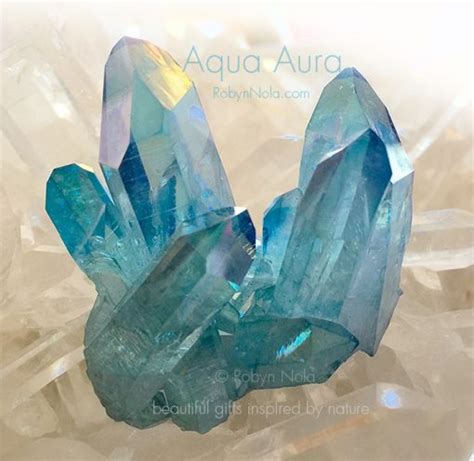 New Aqua Aura Quartz Crystal Cluster Robyn Nola Ts
