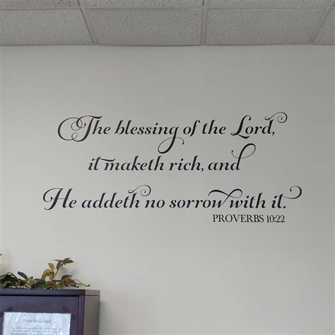 Proverbs 10v22 Vinyl Wall Decal 1 The Blessing Of The Lord It Maketh Rich