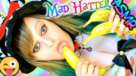 Asmr 🍌🎩 Mad Hatter ♡ Gone Bananas Banana Eating Mouth Sounds Chewing Cosplay Chubby Girl