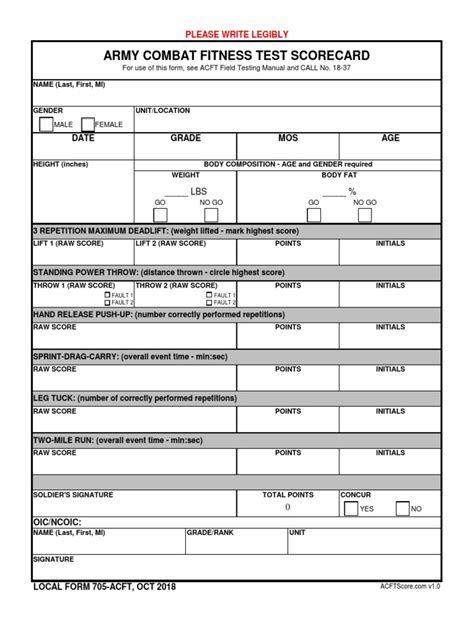 Form 705 Acft Pdf