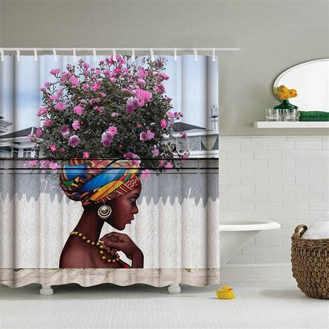 Beautiful Afro Girl Shower Curtain Bluefink