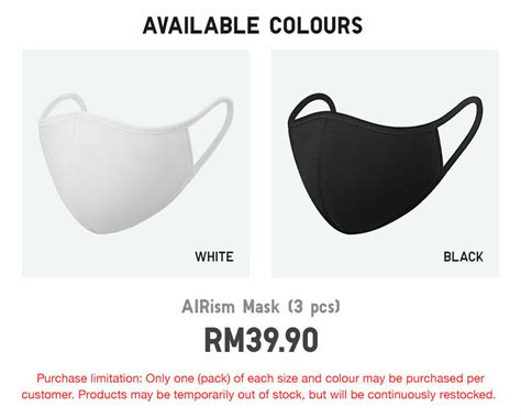 I picked up the airism mask in black, size large which fits my large noggin i can't speak to how much filtering it does, so if that is your primary concern please refer to uniqlos. UNIQLO AIRism Mask Dilancarkan Di Malaysia Pada 14 September