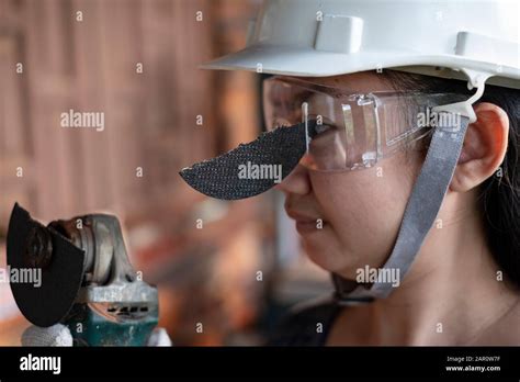 Wear Safety Glasses Saved This Engineer Woman Is Eye While Working Because Of Plug In Cutting