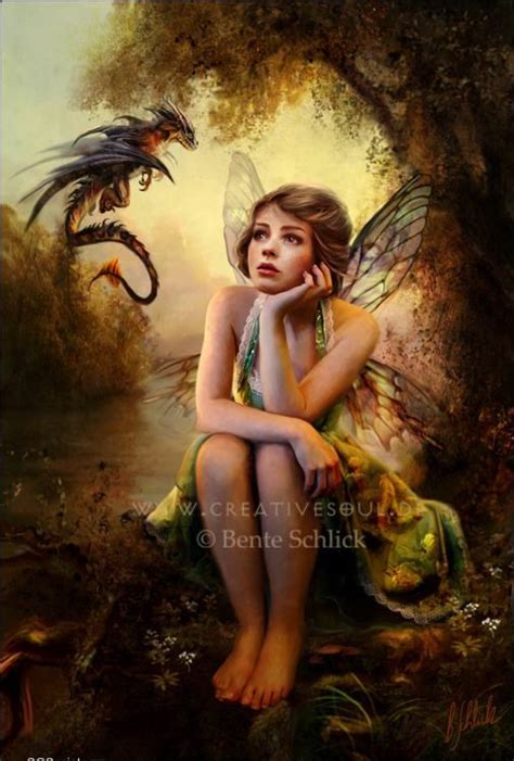 Bente Schlick Artist Fairy Dragon Fairy Art Fantasy Fairy