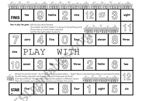 Numbers Board Game Printable