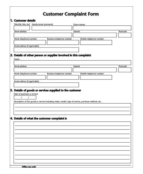 Free Different Types Of Complaint Forms In Pdf Ms Word Free Nude Porn Photos