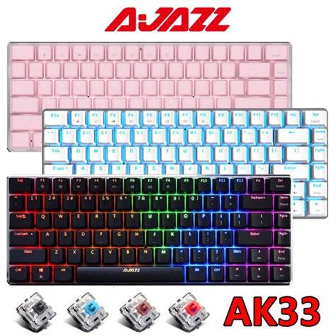 Ajazz Ak33 82 Keys Gaming Mechanical Keyboard Rgb Backlit Anti Ghosting