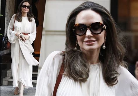 Angelina Jolie Came Out In A White Dress To Match The Unhealthy Pale