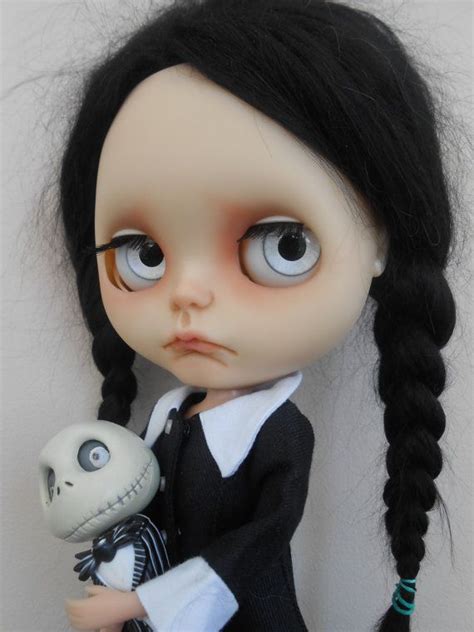 custom blythe doll wednesday addams wednesday addams and dolls