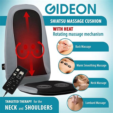 Body Massaging Cushion By Gideon Luxury Sixprogram Customizable Shiatsu Massage With Heat