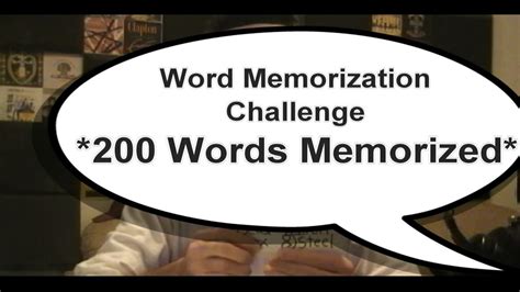 Memorizing 200 Words Word Memory Challenge Power Of The Brain