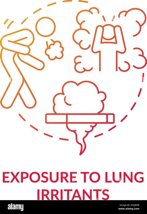 Exposure To Lung Irritants Red Gradient Concept Icon Stock Vector Image