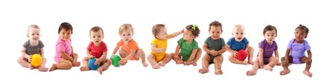 Diverse Group Of Ten Babies Playing Stock Photo Download Image Now