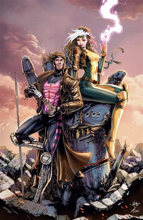 Gambit And Rogue Fanart Lineart By Creeesart And Colors By Ari Lee